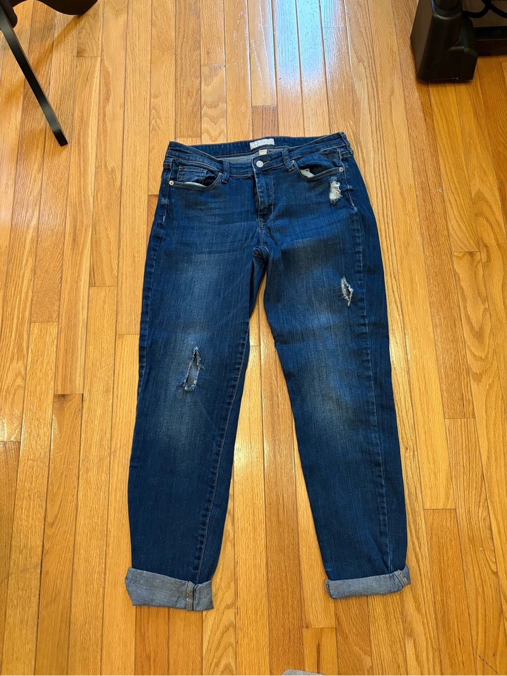 Banana Republic Dark Blue Distressed Boyfriend Jeans